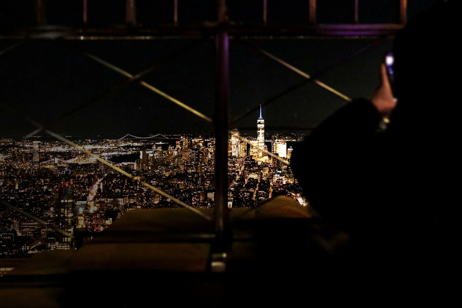 La ciudad iluminada vista de noche desde el piso 86
